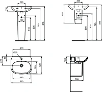 Ideal Standard Tesi Полуколонна с крепежом, цвет: euro white T033401
