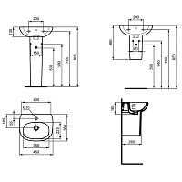 Ideal Standard Tesi Полуколонна малая с крепежом, цвет: euro white T352001