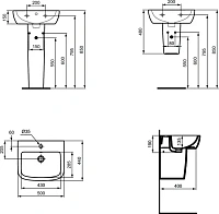 Ideal Standard Tempo Полуколонна с крепежом, цвет: euro white T423001
