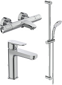 Ideal Standard Ceratherm T100 Комплект: смеситель, термостат, лейка, штанга, шланг, цвет: chrome BC985AA