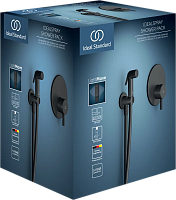 Ideal Standard Гигиенический душ со смесителем, шланговым подключением и шлангом, цвет: silk black BD651XG