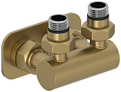 Сунержа Угловое подключение EU50, 2 х НР G 1/2 / 2 х НГ G 3/4, цвет: золотой шёлк матовый 32-1536-1234