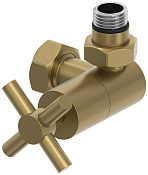 Сунержа Вентиль регулировки темпер. 3D правый (крест), НР G 1/2 / НГ G 3/4, цвет: золотой шёлк мат. 32-1411-1234