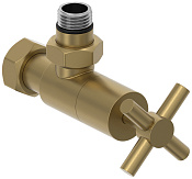 Сунержа Вентиль регулировки темпер. угловой (крест), НР G 1/2 / НГ G 3/4, цвет: золотой шёлк мат. 32-1408-1234