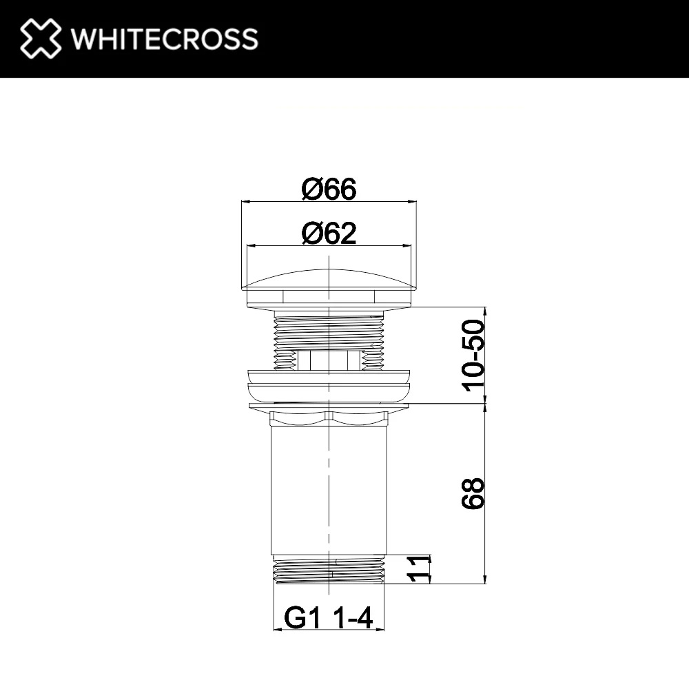 Whitecross Донный клапан с переливом, цвет: золото брашированное A706GLB