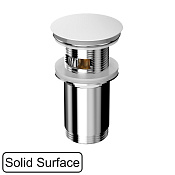 Whitecross Донный клапан с переливом, цвет: белый матовый A706WHS