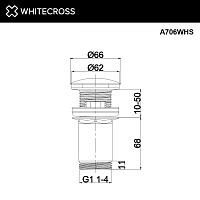 Whitecross Донный клапан с переливом, цвет: белый матовый A706WHS
