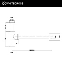 Whitecross Сифон для раковины, латунь, цвет: черный матовый A186BL