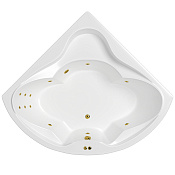 Whitecross Konsul Ванна гидромассажная угловая Line, 150х150 см, цвет: белый, фурнитура золото 0110.150150.100.LINE.GL