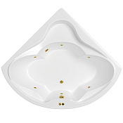 Whitecross Konsul Ванна гидромассажная угловая Soft, 150х150 см, цвет: белый, фурнитура золото 0110.150150.100.SOFT.GL