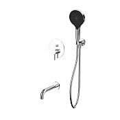 Whitecross Y Смеситель для ванны с встр. частью: излив 21 см, ручной душ, шланг, цвет: хром глянец YSET06TOPCR