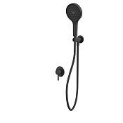 Whitecross Y Смеситель для душа с внутренней частью: ручной душ, шланг, цвет: черный матовый YSET02TOPBL