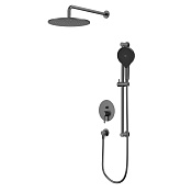Whitecross Y Смеситель для душа с внутренней частью, настенный верхний душ, цвет: графит брашир. YSET05TOPGM