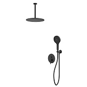 Whitecross Y Смеситель для душа с внутренней частью, потолочный верхний душ, цвет: черный матовый YSET12TOPBL