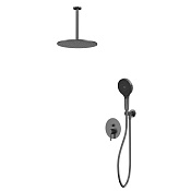 Whitecross Y Смеситель для душа с внутренней частью, потолочный верхний душ, цвет: графит брашир. YSET12TOPGM