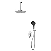 Whitecross Y Смеситель для душа с внутренней частью, потолочный верхний душ, цвет: никель брашир. YSET12TOPNIB