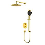 Whitecross Y Термостатическая душевая система с встр. частью: душ, шланг, штанга, цвет: золото глянц YSET09TOPGL