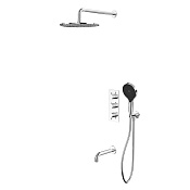 Whitecross Y Термостат для ванны с встр. частью: излив 21 см, верхний душ, шланг, цвет: хром глянец YSET11TOPCR