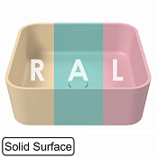 Whitecross Garnet Раковина чаша из Solid Surface 40,5х40,5 см, без перелива, цвет: по RAL матовый 0702.040040.2XXXX