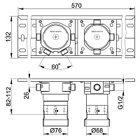 Keuco Armaturenzubehör Встраиваемый блок для термостата на 3 потребителя 59953 003170