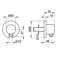 Keuco Ixmo Шланговое подключение DN15, круглая розетка, цвет: бронза 59547 030001