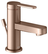 Keuco Ixmo Смеситель для раковины рычажный 60, с д/к и гарнитуром для слива, цвет: красное золото 59504 293000