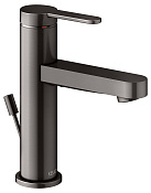 Keuco Ixmo Смеситель для раковины рычажный 100, с д/к и гарнитуром для слива, цвет: титан черный 59502 353000