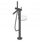 Keuco Edition 400 Смеситель для ванны, напольный, ручной душ, шланг, излив 81,7см, цвет: хром черный 51527 130100