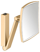 Keuco Kosmetikspiegel Косметическое зеркало подвесное, 5-ти кратное увелич., подсветка, цвет: латунь 17613 259004