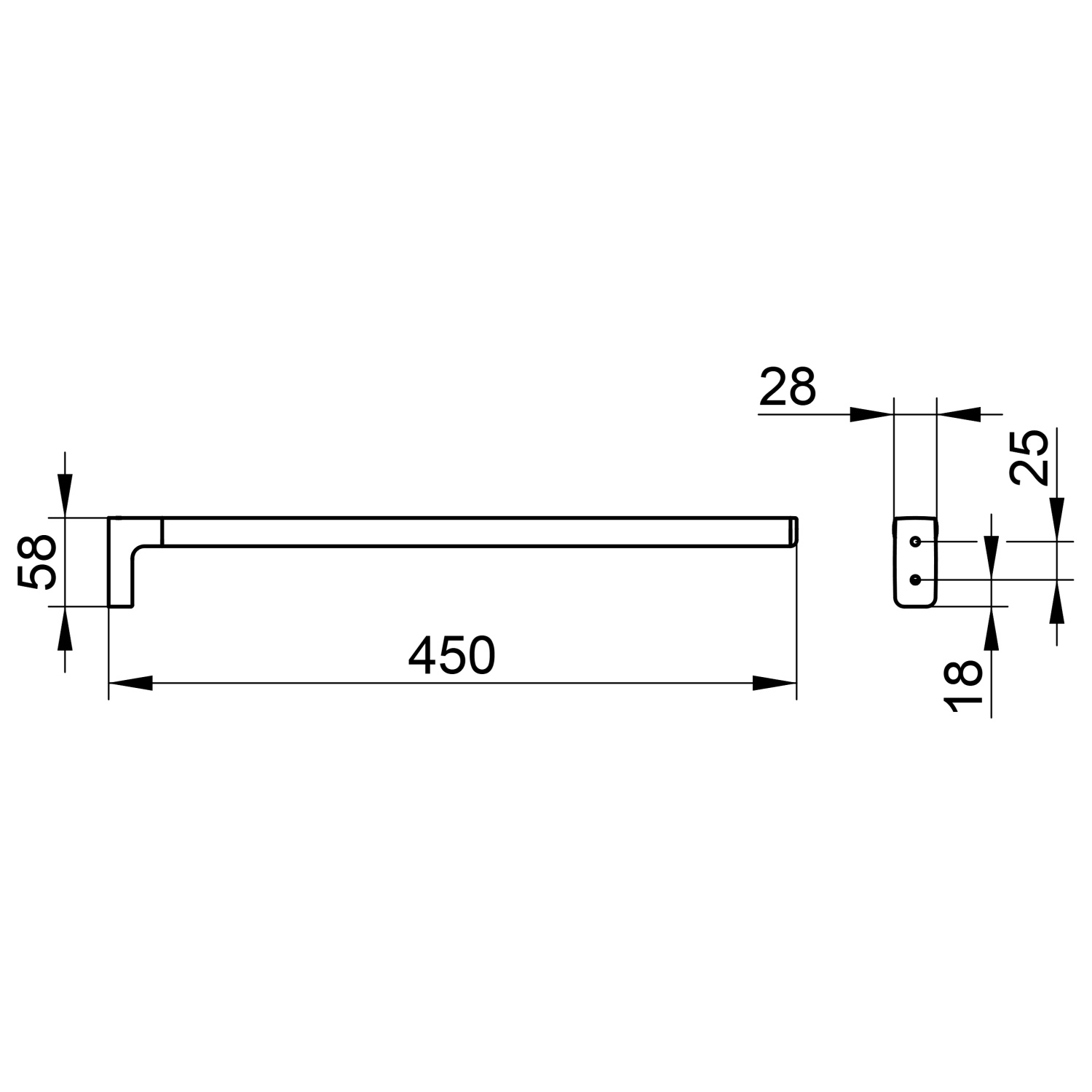 Keuco Collection Moll Полотенцедержатель 45 см, подвесной, цвет: латунь 12720 250000