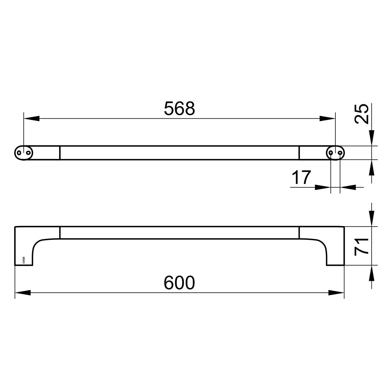 Keuco Edition 400 Полотенцедержатель 60 см, подвесной, цвет: бронза 11501 030600