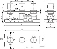 Ideal Standard Ceratherm C100 Термостат для ванны и душа на 3 потребителя, цвет: brushed gold A7664A2