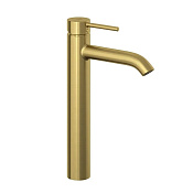 Kludi Bozz Смеситель для раковины на 1 отверстие, без д/к, высота излива 24 см, цвет: браш. золото 38286N076