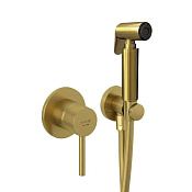 Kludi Bozz Гигиенический комплект: встраиваемый смеситель, внутр. часть, шланг, цвет: браш. золото 38998N076