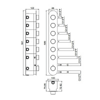Carimali Colonial Встраиваемая часть для термостатического смесителя на 6 выходов W21068