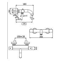 Carimali Rigoletto Смеситель для ванны термостатический, накладной, керамический кардридж, цвет:хром 21615-CR