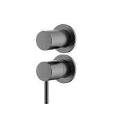 Nemo Round Смеситель для ванны и душа на 2 потребителя, с внутренней частью, цвет: brush gun metal NM-2356BGM