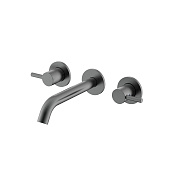 Nemo Round Смеситель для раковины, д/к, излив 18,2 см, с внутренней частью, цвет: brush gun metal NM-2316BGM