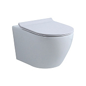 Nemo Унитаз подвесной 56x35 см безободковый, крышка микролифт, цвет: glossy white 817B-3