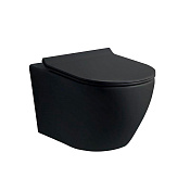 Nemo Унитаз подвесной 53x36 см, смыв торнадо, крышка микролифт, цвет: matt black 882-2YB