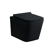 Nemo Унитаз подвесной 52x36 см, смыв торнадо, крышка микролифт, цвет: matt black 883-2YB