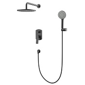 Nemo Prima Душевой комплект: смеситель, верхний душ, лейка, шланг 150 см, цвет: brush gun metal NM-1352-BGM