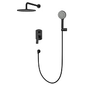 Nemo Prima Душевой комплект: смеситель, верхний душ, лейка, шланг 150 см, цвет: matte black NM-1352-MB