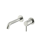 Nemo Round Смеситель для раковины, д/к, излив 20 см, с внутренней частью, цвет: brush nickel NM-2313BN