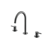 Nemo Round Смеситель для раковины с донным клапаном, высота излива 17,7 см, цвет: brush gun metal NM-2315BGM