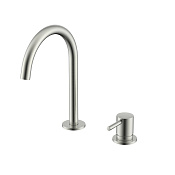 Nemo Round Смеситель для раковины с донным клапаном, высота излива 17,7 см, цвет: brush nickel NM-2318BN