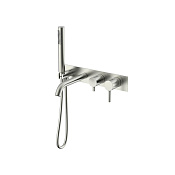 Nemo Round Смеситель для ванны и душа, лейка, шланг, с внутренней частью, цвет: brush nickel NM-2353BN