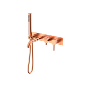 Nemo Round Смеситель для ванны и душа, лейка, шланг, с внутренней частью, цвет: rose gold NM-2353RG