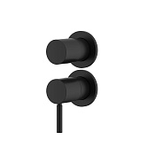 Nemo Round Смеситель для ванны и душа на 2 потребителя, с внутренней частью, цвет: matte black NM-2356MB