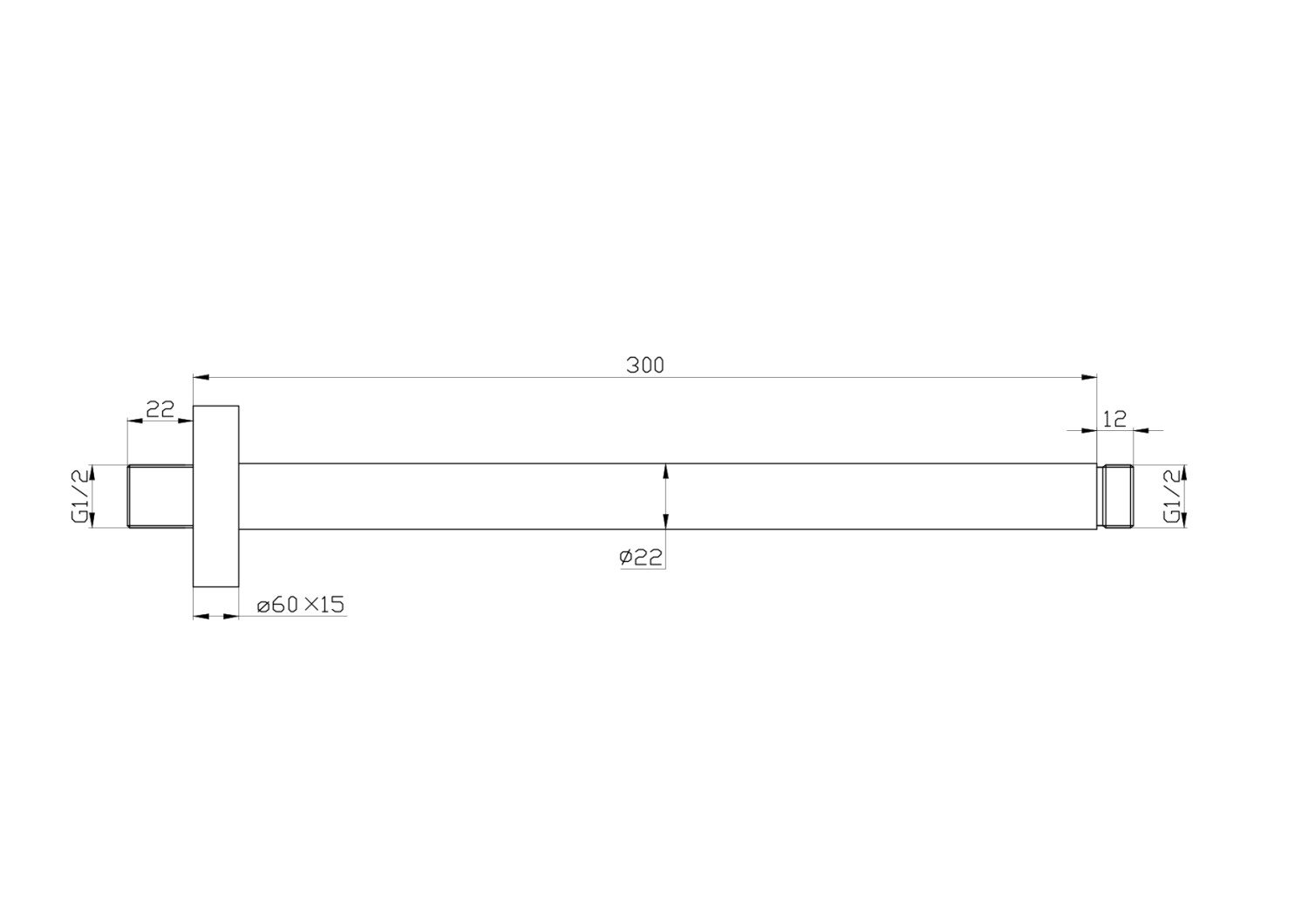 Nemo Кронштейн потолочный 30 см, цвет: matte black NM-8011MB